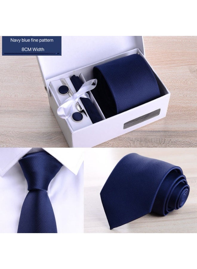 Premium 6-Piece Polyester Neck Tie Set for Men – Classic Business & Formal Blue Ties - Image 3